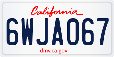 CA license plate 6WJA067