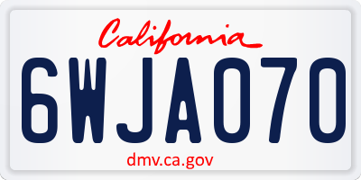 CA license plate 6WJA070
