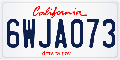 CA license plate 6WJA073