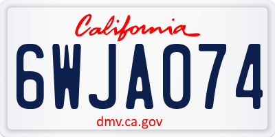 CA license plate 6WJA074