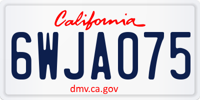 CA license plate 6WJA075