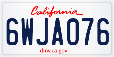CA license plate 6WJA076