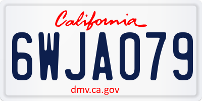 CA license plate 6WJA079