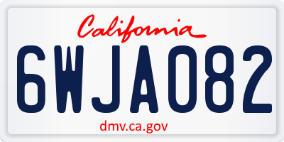 CA license plate 6WJA082