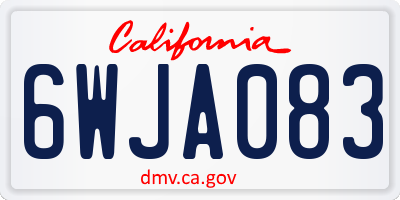 CA license plate 6WJA083