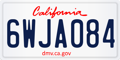 CA license plate 6WJA084
