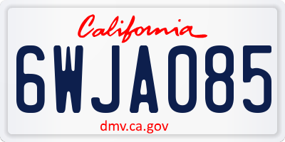 CA license plate 6WJA085