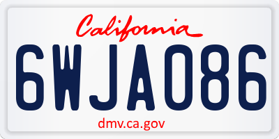 CA license plate 6WJA086