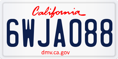 CA license plate 6WJA088