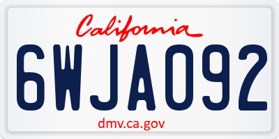 CA license plate 6WJA092