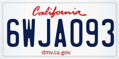 CA license plate 6WJA093