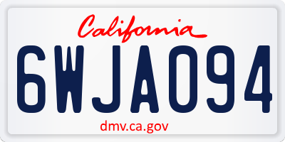 CA license plate 6WJA094