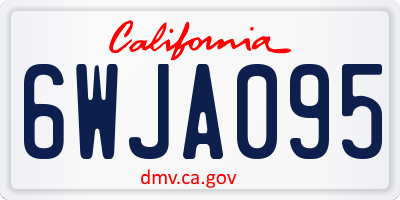 CA license plate 6WJA095