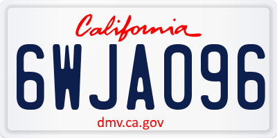 CA license plate 6WJA096