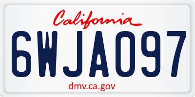 CA license plate 6WJA097