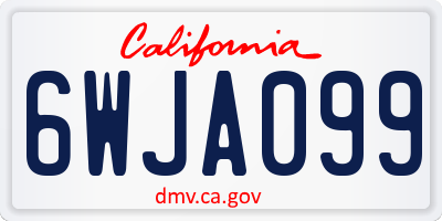 CA license plate 6WJA099