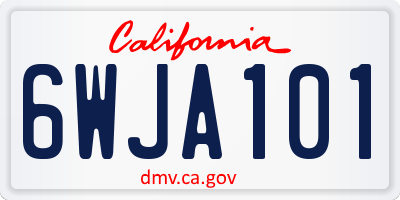 CA license plate 6WJA101
