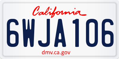 CA license plate 6WJA106