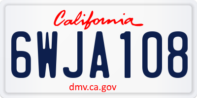 CA license plate 6WJA108