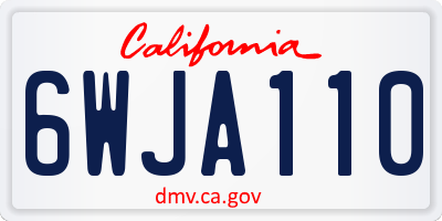 CA license plate 6WJA110