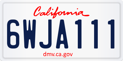 CA license plate 6WJA111