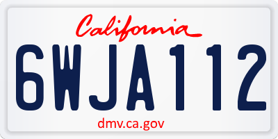 CA license plate 6WJA112