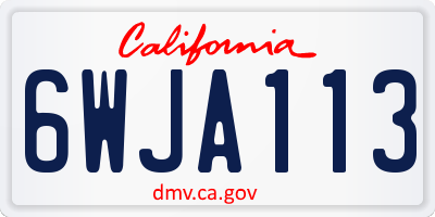 CA license plate 6WJA113