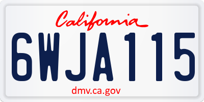 CA license plate 6WJA115