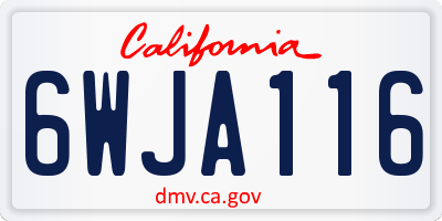 CA license plate 6WJA116