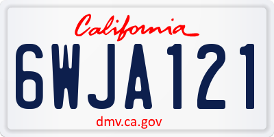 CA license plate 6WJA121