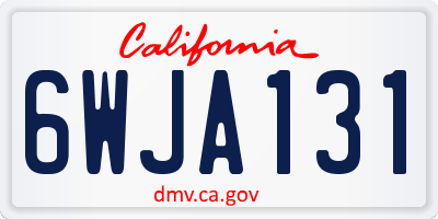 CA license plate 6WJA131