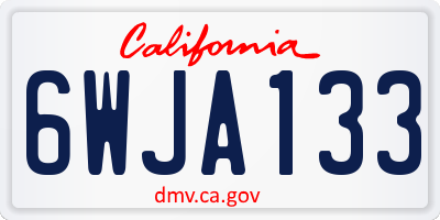 CA license plate 6WJA133