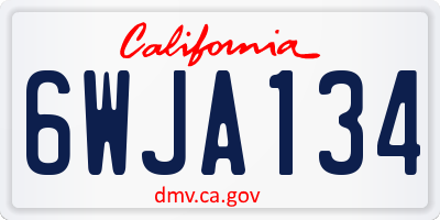 CA license plate 6WJA134