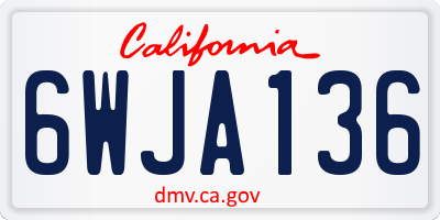 CA license plate 6WJA136