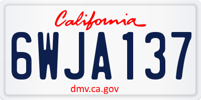 CA license plate 6WJA137