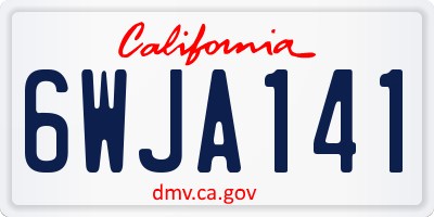 CA license plate 6WJA141
