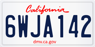 CA license plate 6WJA142