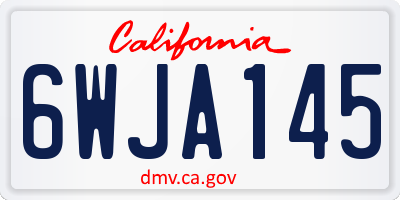 CA license plate 6WJA145