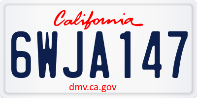 CA license plate 6WJA147