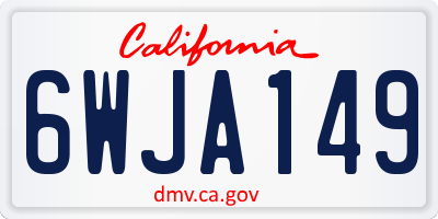 CA license plate 6WJA149