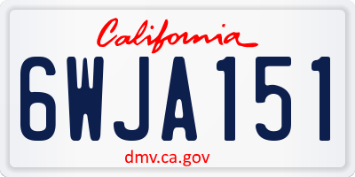CA license plate 6WJA151