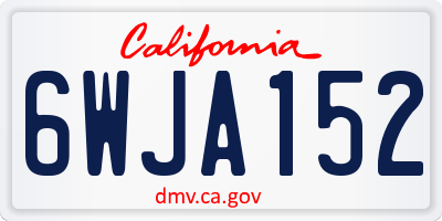 CA license plate 6WJA152