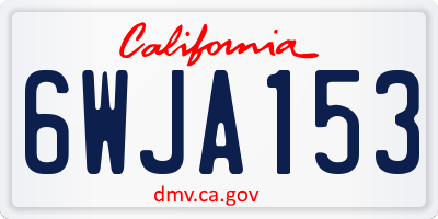 CA license plate 6WJA153