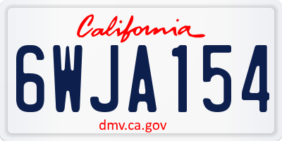 CA license plate 6WJA154