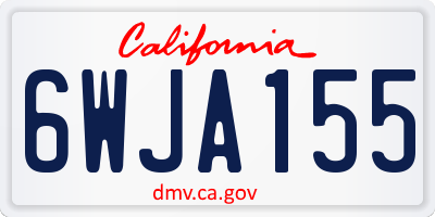 CA license plate 6WJA155