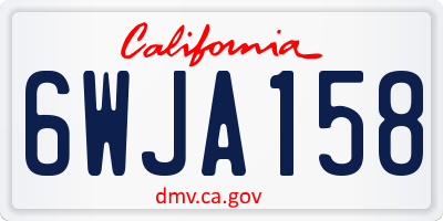 CA license plate 6WJA158