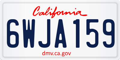 CA license plate 6WJA159
