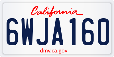 CA license plate 6WJA160