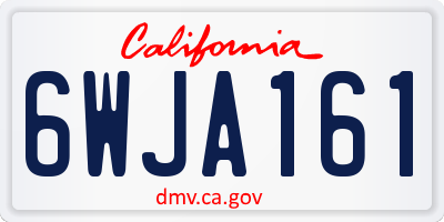 CA license plate 6WJA161