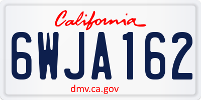 CA license plate 6WJA162